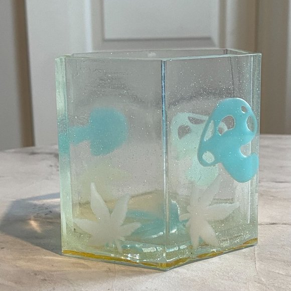 Glow in the Dark Mushroom and Cannabis Leaf Handmade Planter, Desktop Pen Holder - Picture 4 of 8